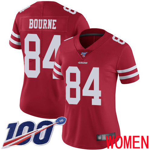 San Francisco 49ers Limited Red Women Kendrick Bourne Home NFL Jersey 84 100th Season Vapor Untouchable